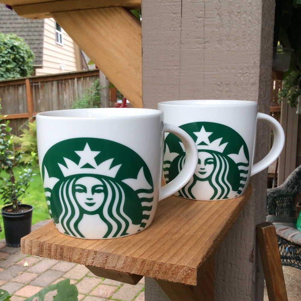 Starbucks mugs set of 2. Green mermaid